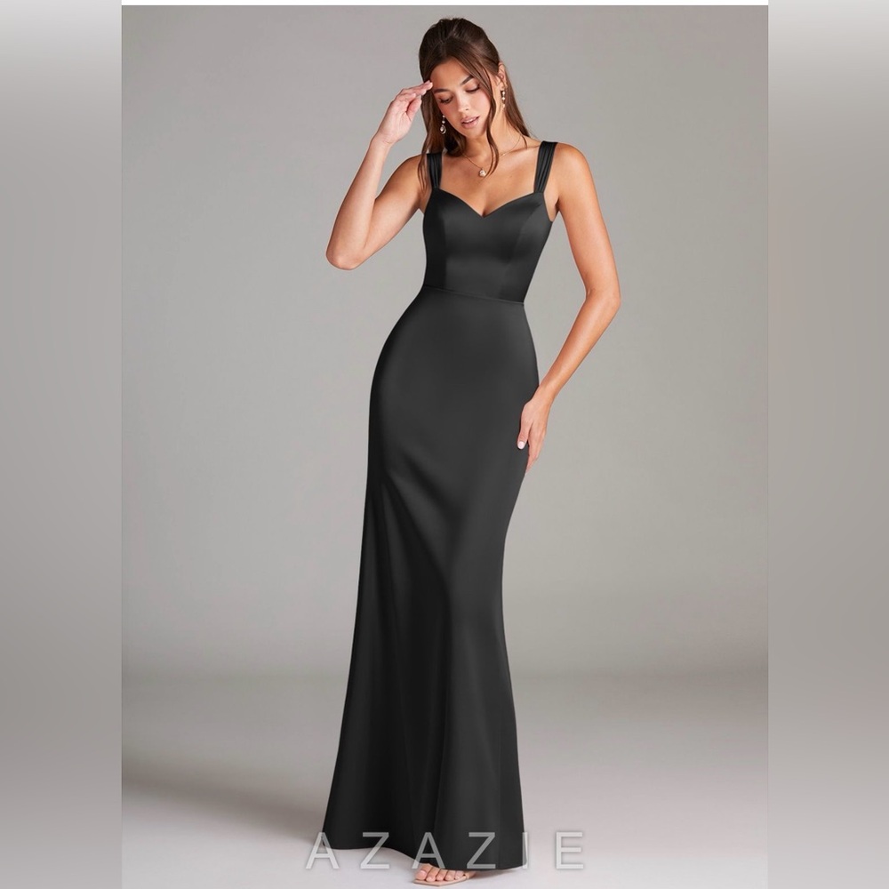 Azazie Sleek Black Maxi Dress